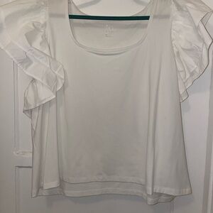 A New Day White Ruffle Sleeve Blouse